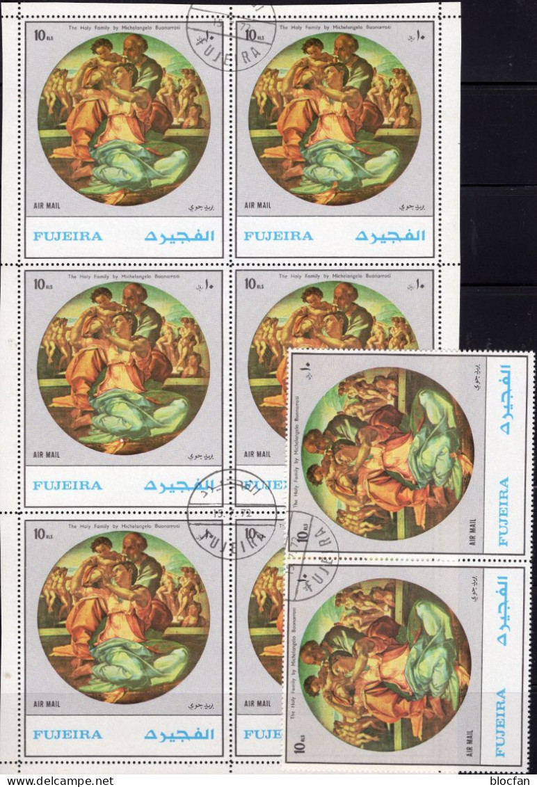 Maler Michelangelo Fudscheira 1530,Paar,4-Block+6-KB 49€ Weihnacht 1972 Hoja Christmas Family S/s Bloc Se-lenants Bf Art - Schilderijen