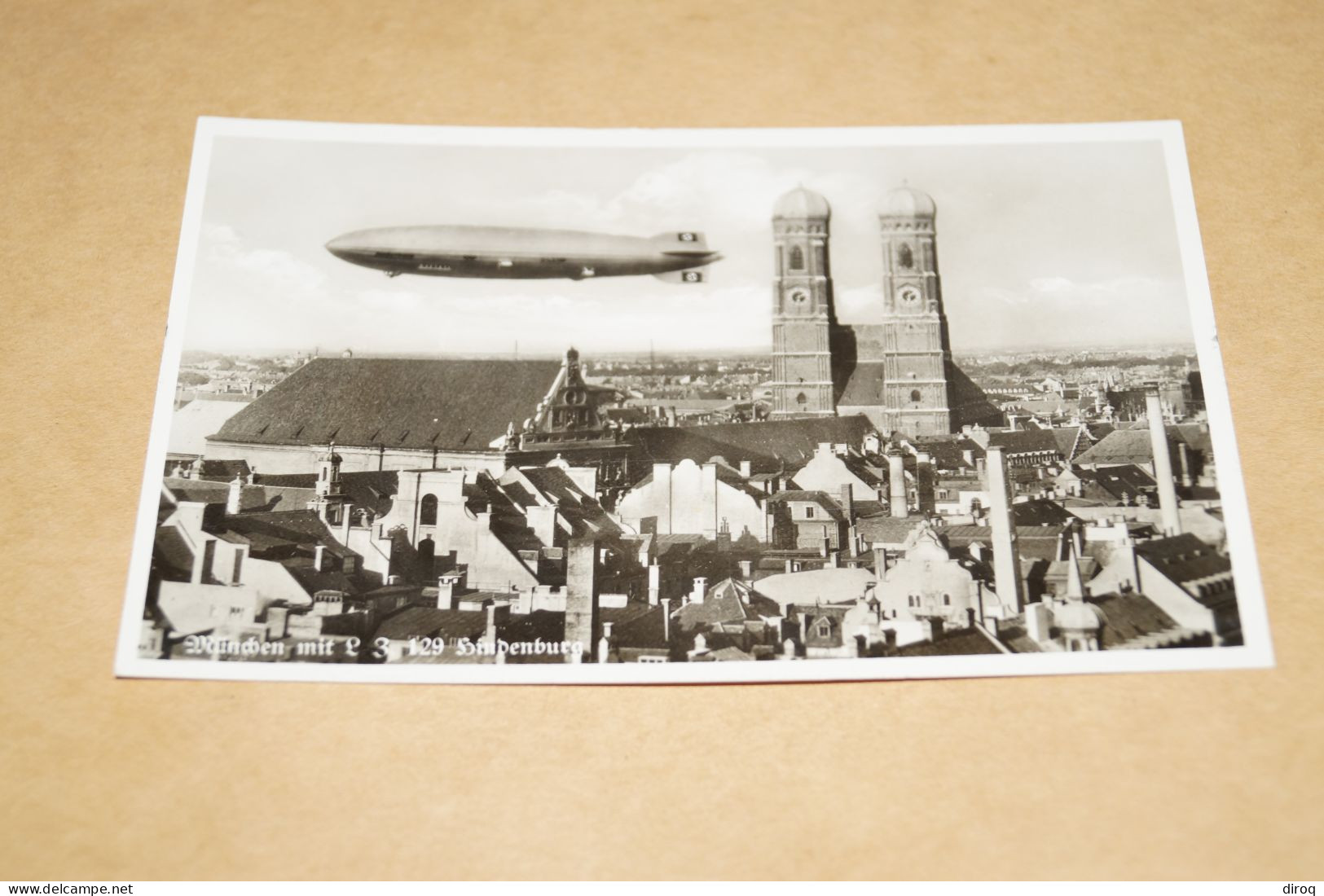 Ballon Dirigeable Passant Au Dessus De Munich,Munchen,ancienne Carte Postale Pour Collection - Luchtschepen