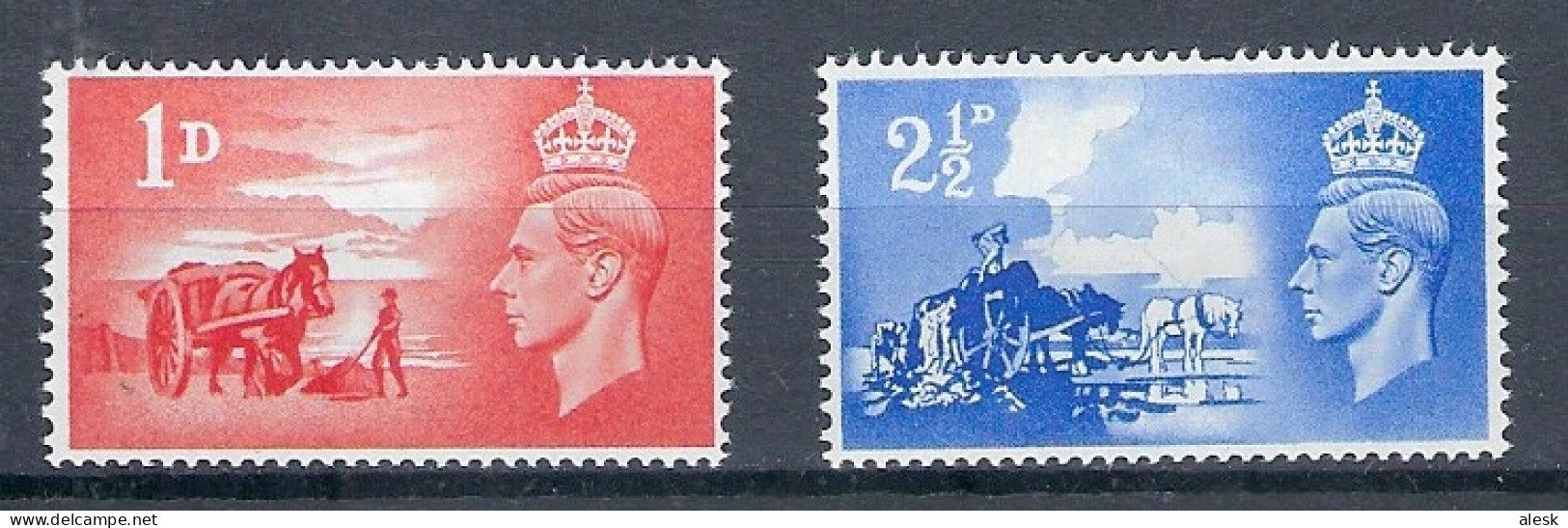 GRANDE-BRETAGNE 1948 N°239 + 240 Avec Charnières - 3° Anniversaire De La Libération Des Îles Anglo-Normandes - Unused Stamps