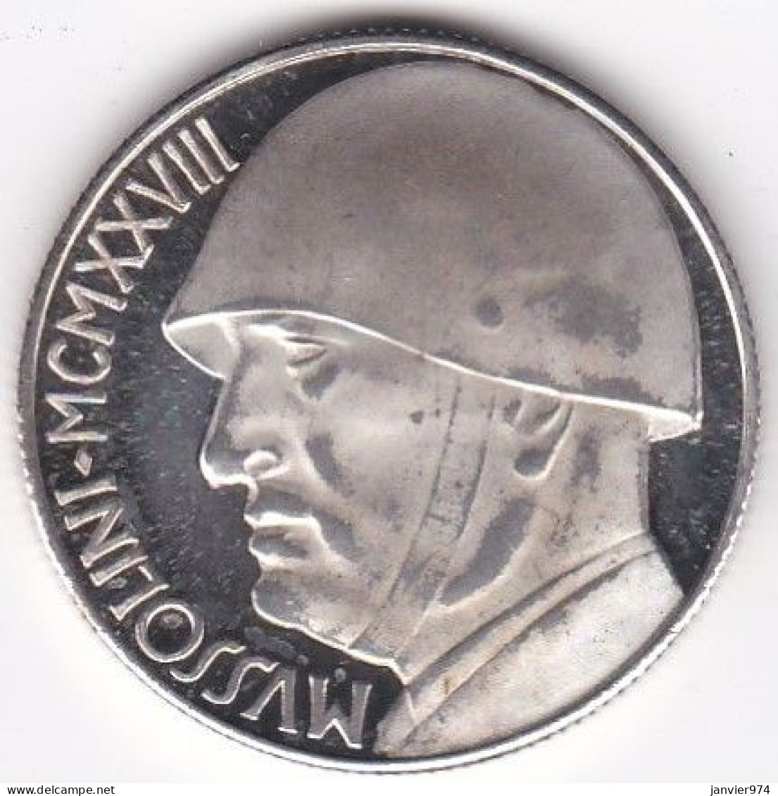 Médaille 20 LIRE 1943 MUSSOLINI – DUCE - Andere & Zonder Classificatie