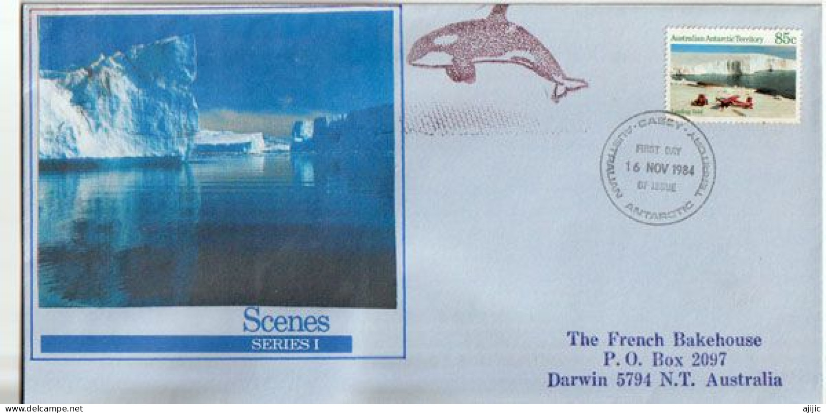 Paysages De L'Antarctique, Timbre Landing Field, Base Casey, Lettre Adressée NT  Australia - Briefe U. Dokumente