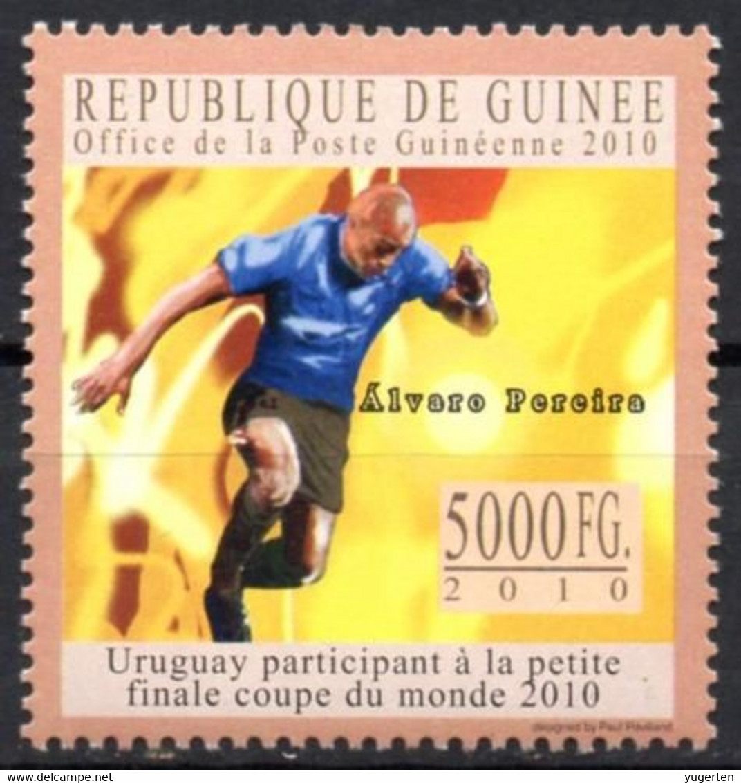 GUINEA 2010 - 1v - MNH - Alvero Pereira - Uruguay - Football Fußball Fútbol Soccer Porto Voetbal Futebol - Inter Milan - 2010 – Afrique Du Sud