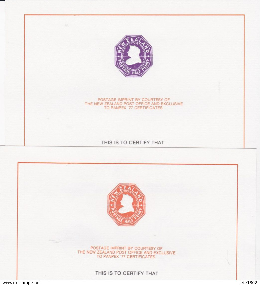 Postage Imprint By Courtesy Of The New Zealand Post Office And Exclusive To PANPEX '77 Certificates - Brieven En Documenten