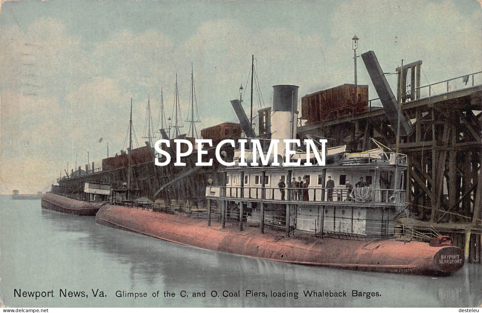 Glimpse Of The C. And O. Coal Piers Loading Whaleback Barges - Newport News - Newport News