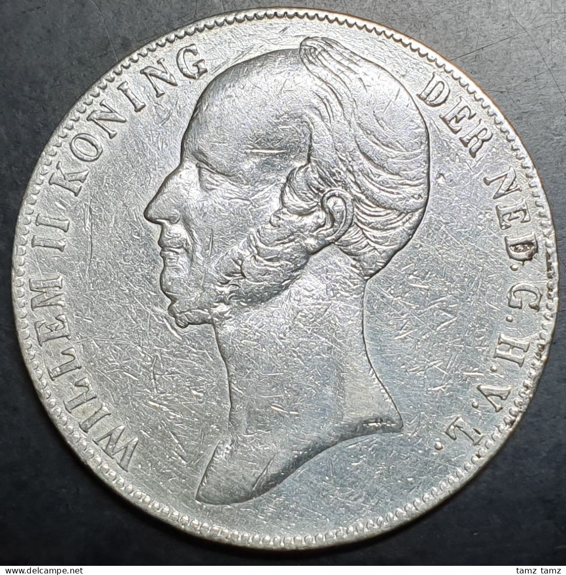 Netherlands 2 1/2 2.5 Gulden Willem William II 1845 Very Fine Polished - 1840-1849: Willem II