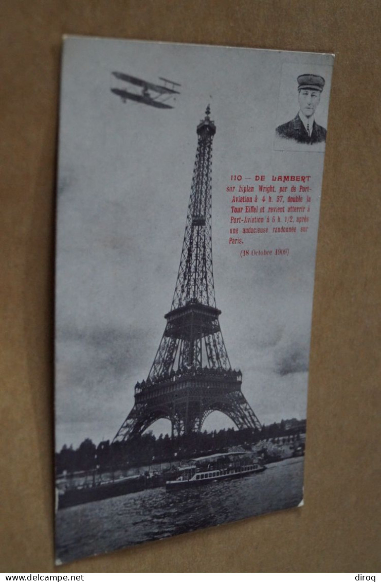 Aviation ,aviateur,De Lambert Sur Son Biplan Wright, 1909, Ancienne Carte Postale,collection - Flieger