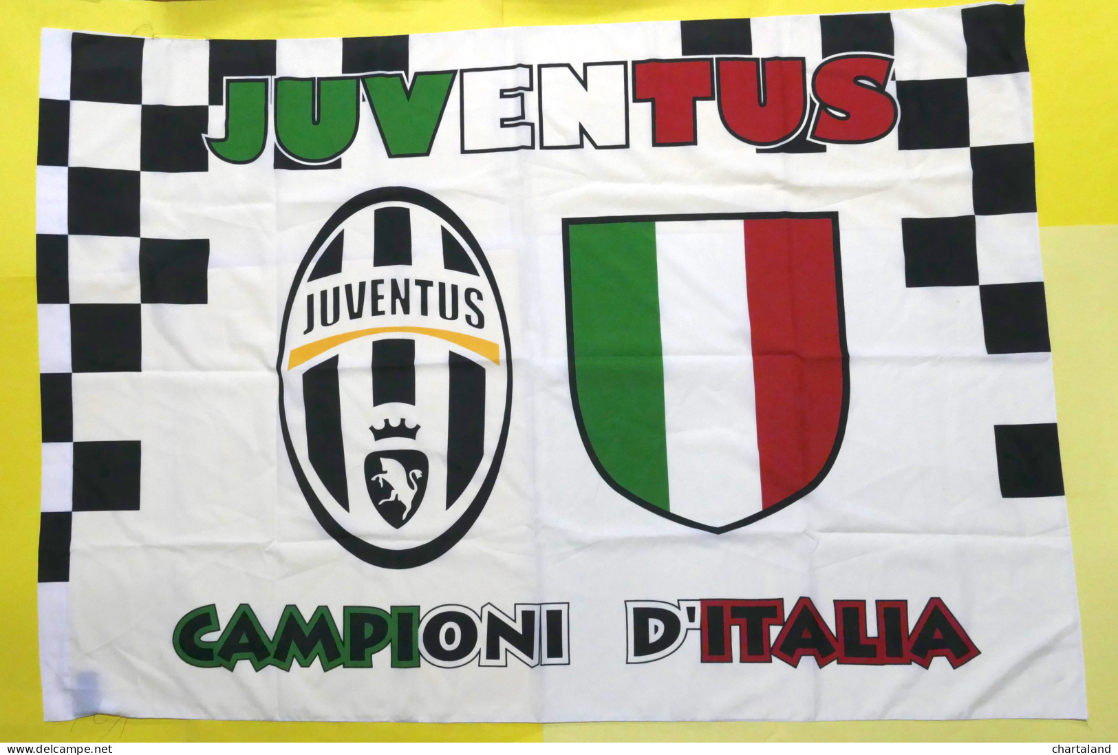 Calcio Football - Bandiera Juventus - Campioni d'Italia