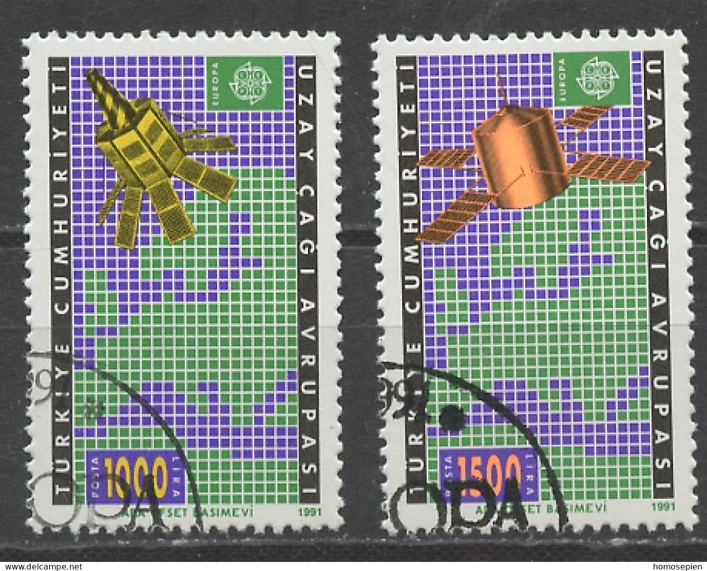 Turquie - Türkei - Turkey 1991 Y&T N°2669 à 2670 - Michel N°2921 à 2922 (o) - EUROPA - Used Stamps