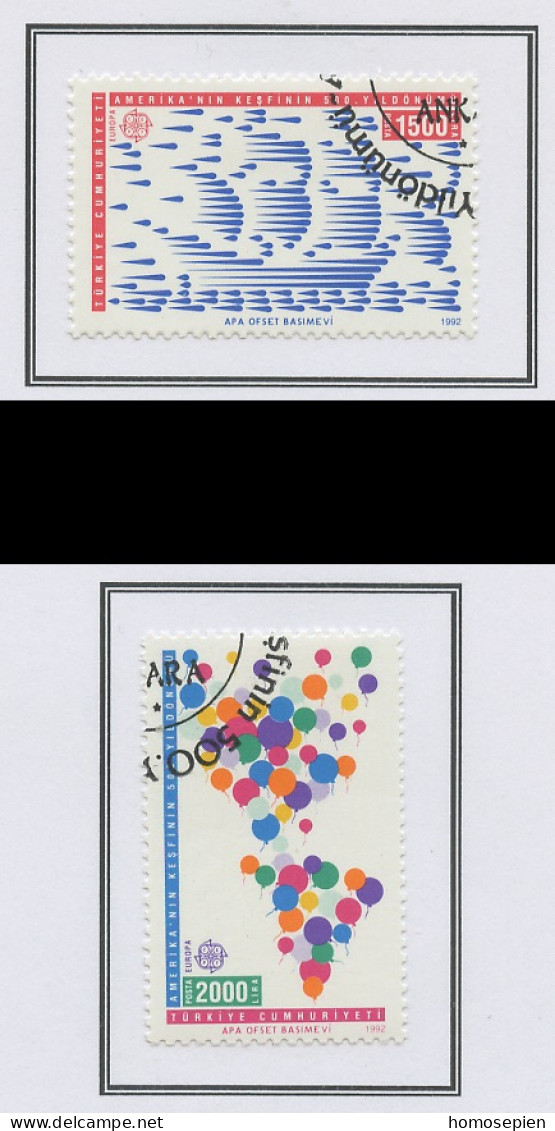 Turquie - Türkei - Turkey 1992 Y&T N°2695 à 2696 - Michel N°2947 à 2948 (o) - EUROPA - Used Stamps