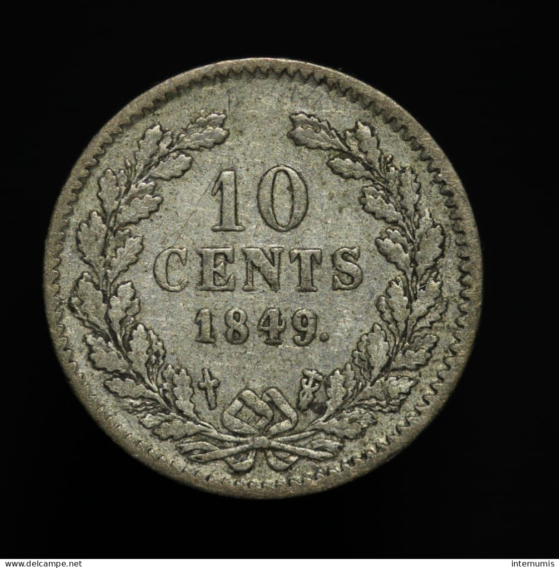 Pays Bas / Netherlands, Willem II, 10 Cents, 1849, Argent (Silver), TTB (EF), KM#75 - 1840-1849: Willem II.