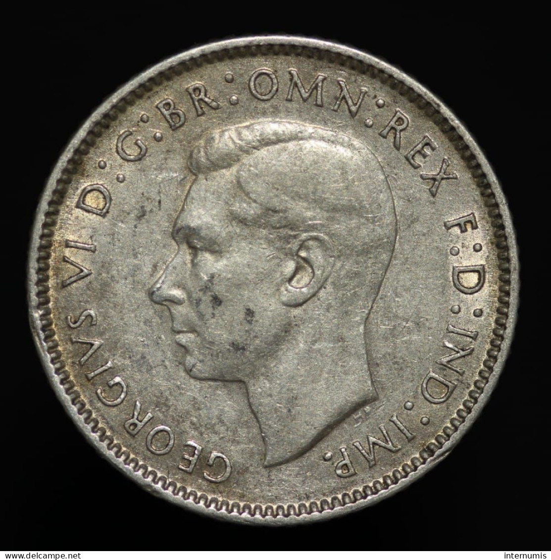 Australie / Australia, George VI, 6 Pence, 1942, D - Denver, Argent (Silver), TTB (EF), KM#38, Schon.25 - Sixpence