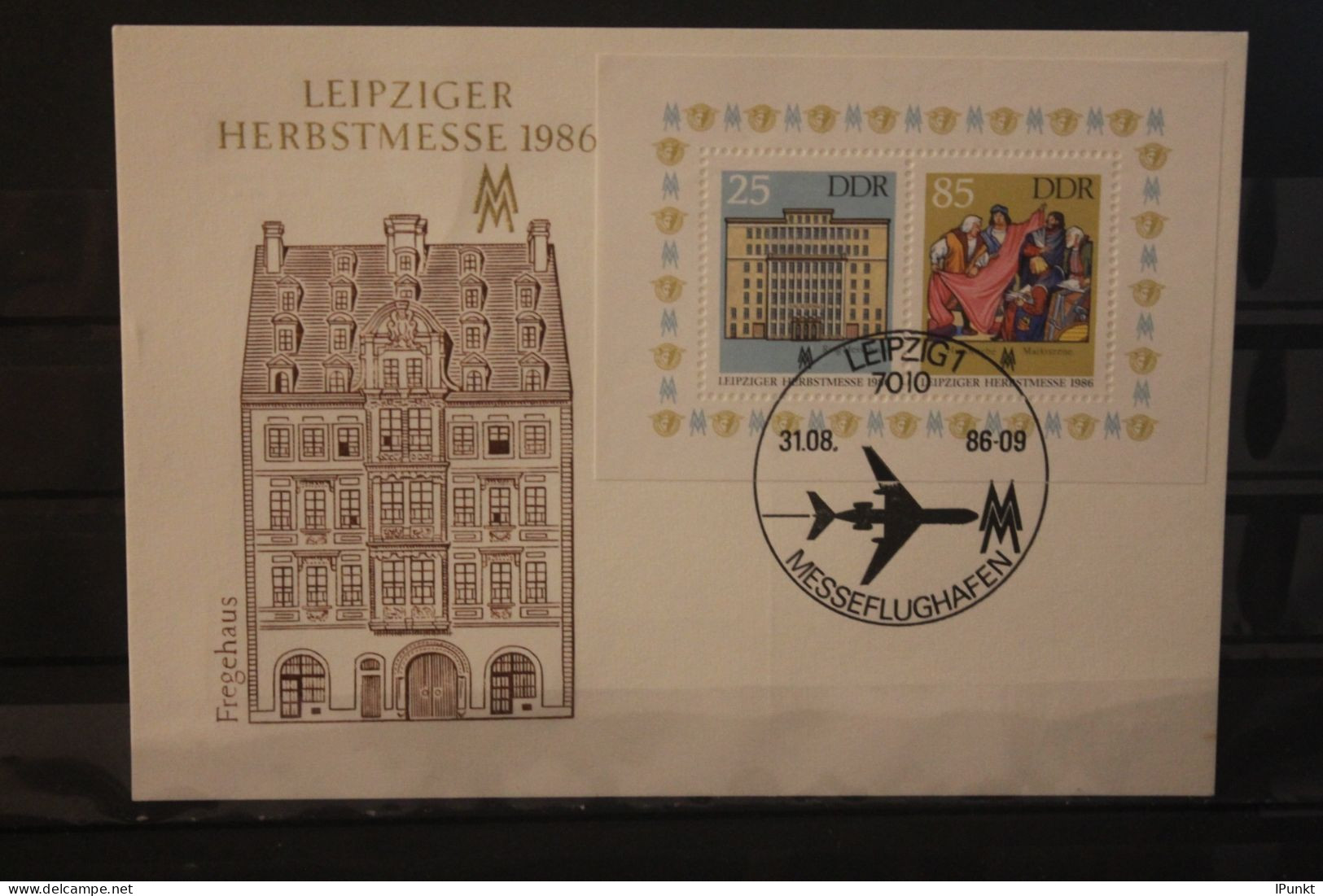 DDR 1986;  Leipziger Herbstmesse 1986, Messekarte; MiNr. Block 85, ESST - Umschläge - Gebraucht