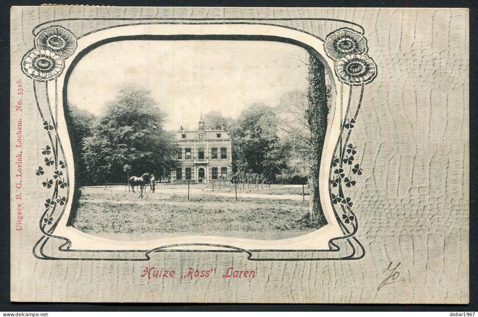 LAREN - Huize Ross ,  Rossweg 14, 7245 NK Laren. - Used 12-aug -1905 ( Lochem ) - 2 Scans For Originalscan !! - Lochem