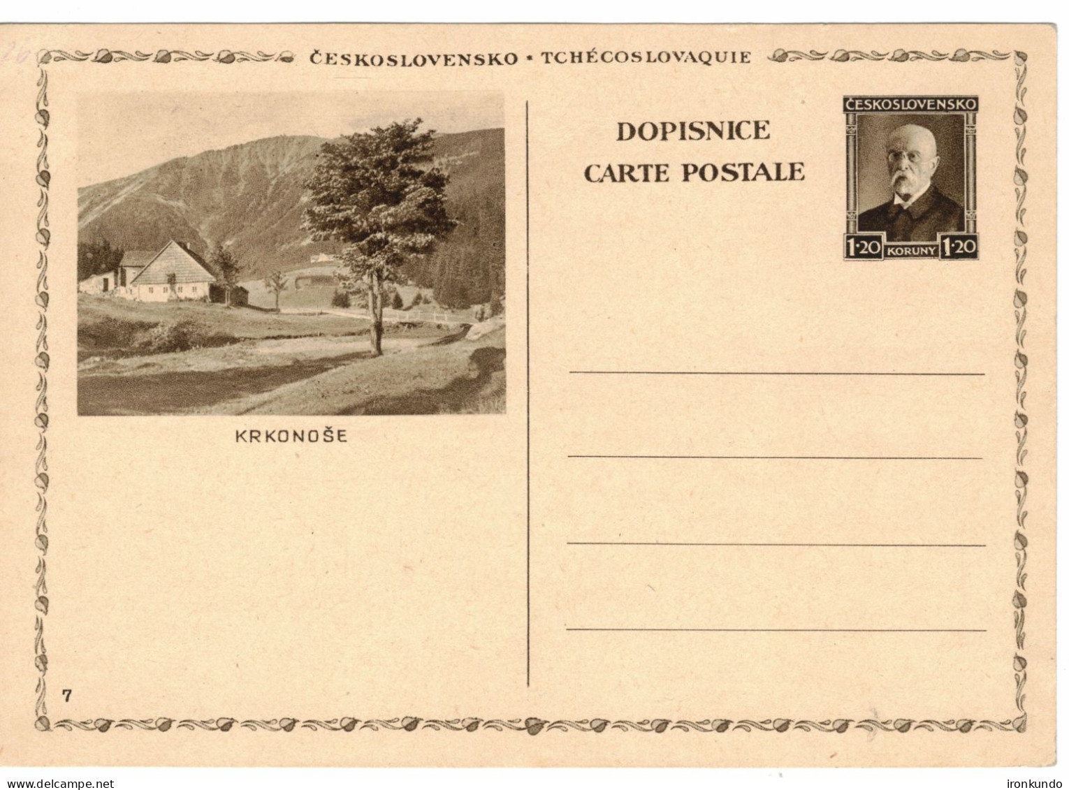 Czechoslovakia Illustrated Postal Stationery Card Krkonoše - CDV46/7 - Postcards
