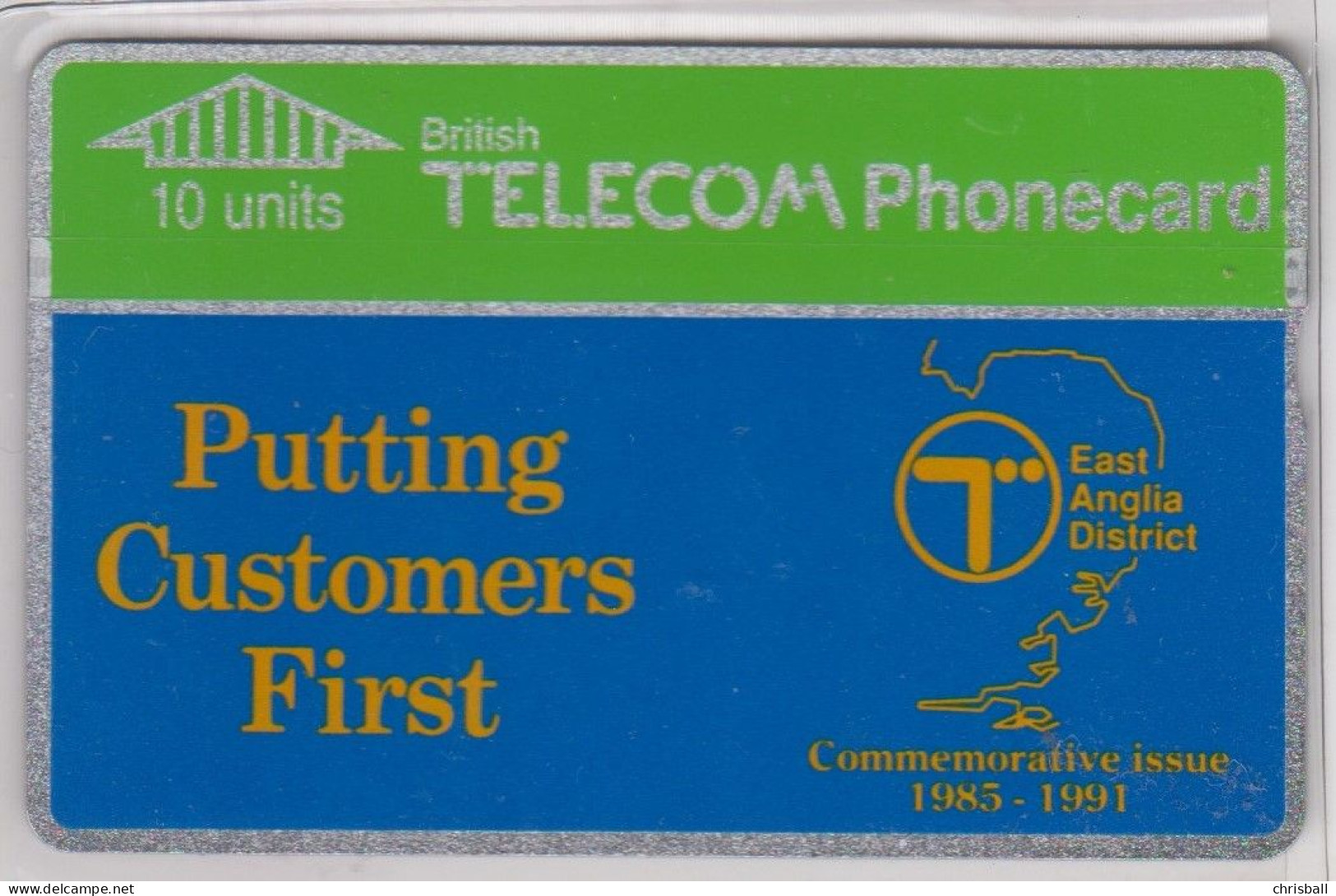 BT 10 Unit  - 'East Anglia Telecoms''  Mint - BT Emissions Commémoratives