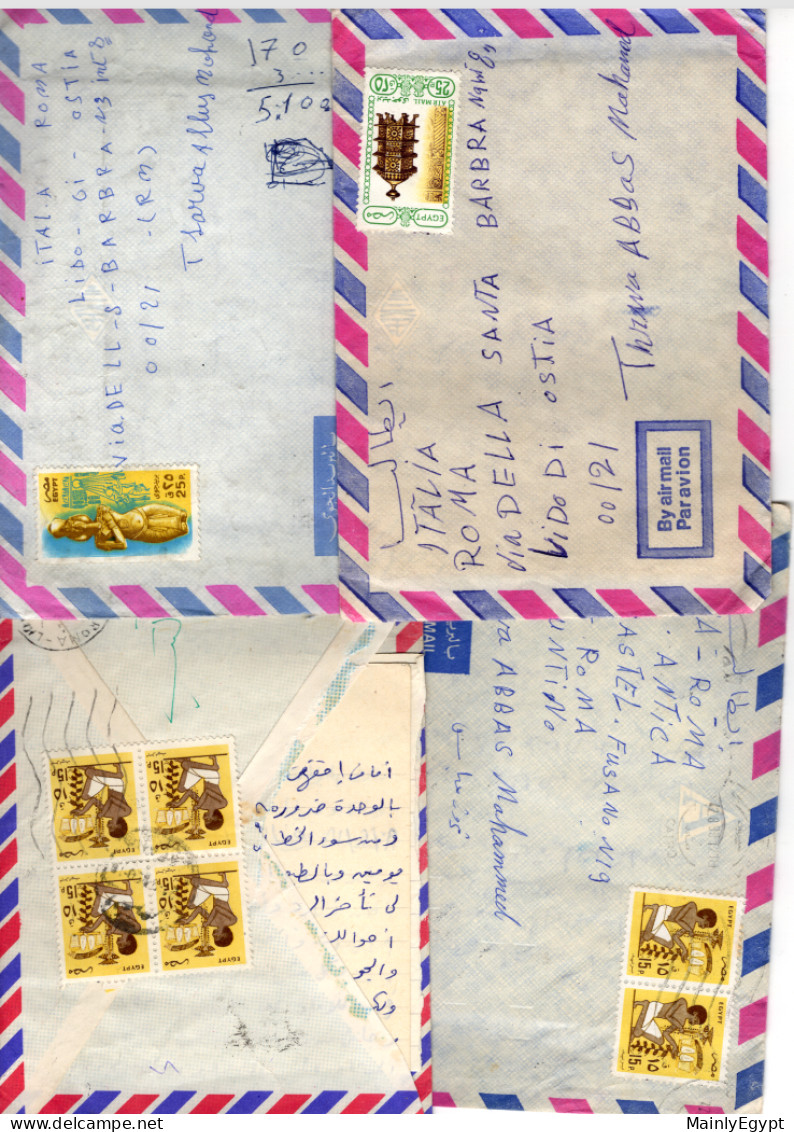 EGYPT: 32 letters from Ahmed in Cairo to Tharwa in Italy. Most unopened, all with arabic handwritten letters in  (B169)