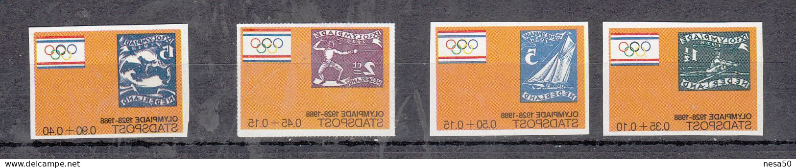 Nederland Stadspost, Olympiade 1928-1968, Roeien, Zeilen, Paard, Schermen, Stamp On Stamp, Rare - Oblitérés