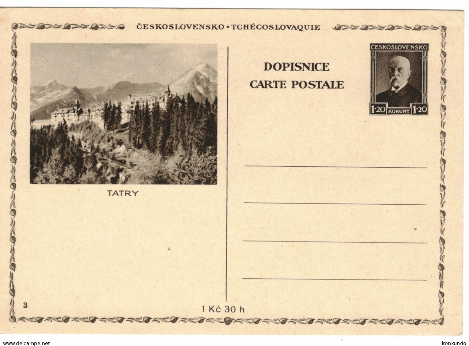 Czechoslovakia Illustrated Postal Stationery Card Tatry - CDV67/3 - Ansichtskarten