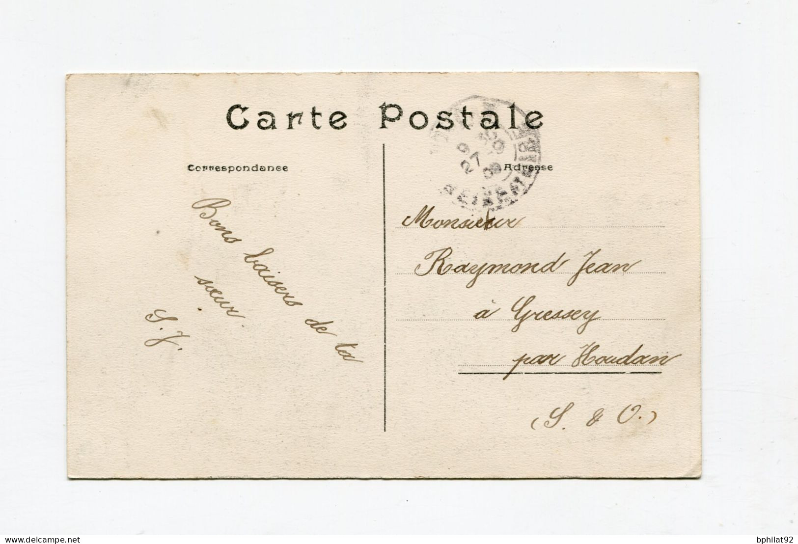 !!! CPA DE L'INAUGURATION DE L'AERODROME DE JUVISY DE 1909 AVEC PORTE TIMBRE DE PORT-AVIATION - Covers & Documents