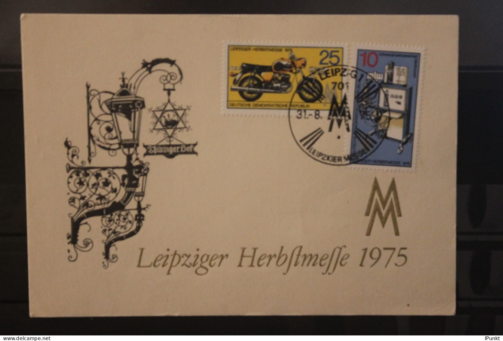 DDR 1975;  Leipziger Herbstmesse 1975, Messekarte; MiNr. 2076-77; SST - Briefomslagen - Gebruikt