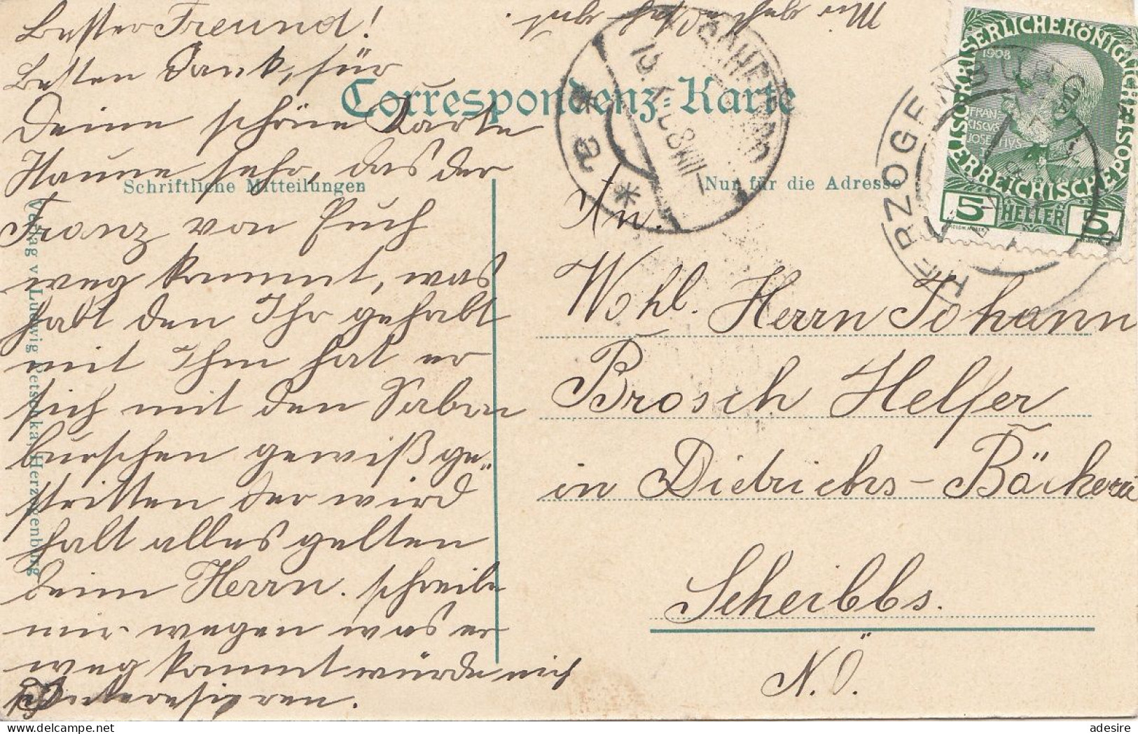 HERZOGENBURG (NÖ) - Sehr Seltene Und Schöne Mehrbilder-Karte Gel.1908? Nach Wien ... - Herzogenburg