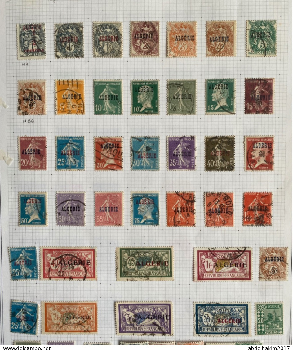 Algérie, Collection De Timbres Oblitérés Dont Centenaire, Blessés Au Maroc, Pionniers Du Desert, Très Intéressante - Lots & Serien