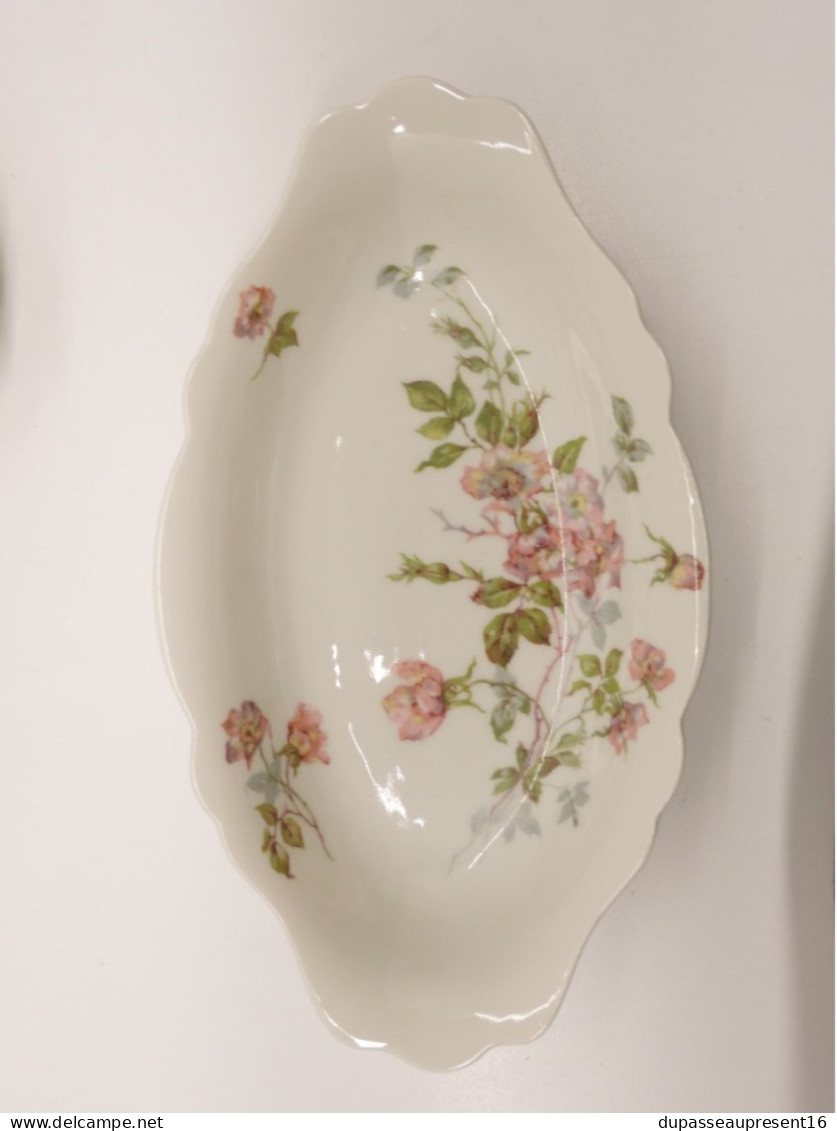 -2 RAVIERS PORCELAINE LIMOGES REDON BARNY & RIGONI Fleurs églantiers Roses   E - Limoges (FRA)