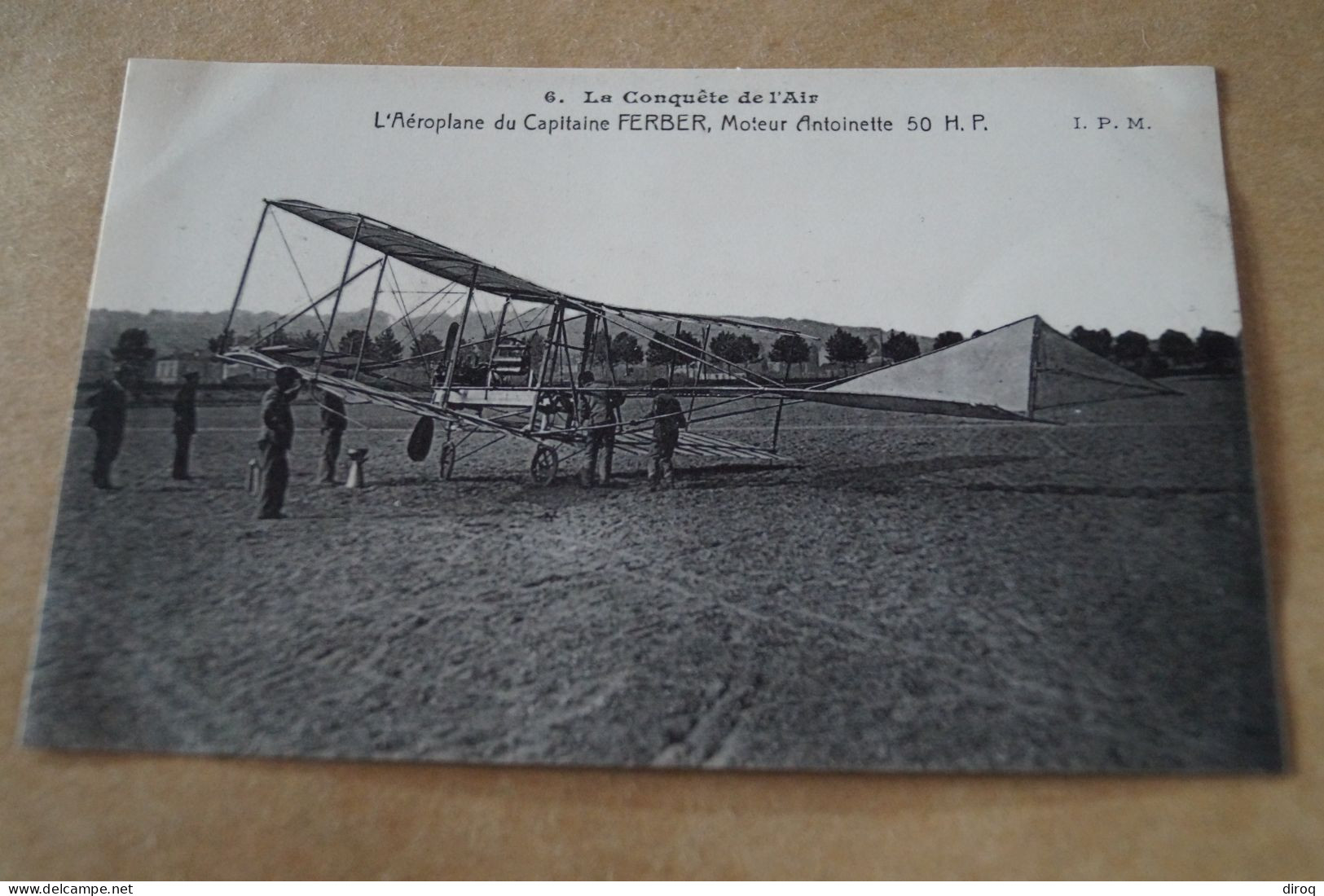 Aviation ,aviateur,l'Aéroplane Du Capitaine Ferber,moteur Antoinette 50 H.P., Ancienne Carte Postale,collection - Aviatori