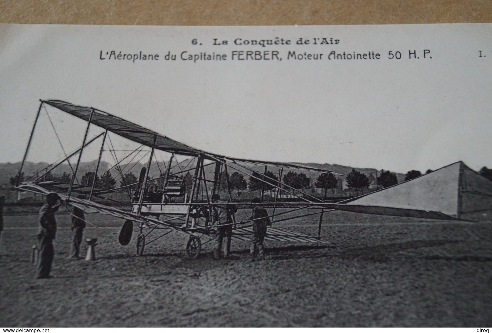 Aviation ,aviateur,l'Aéroplane Du Capitaine Ferber,moteur Antoinette 50 H.P., Ancienne Carte Postale,collection - Aviateurs