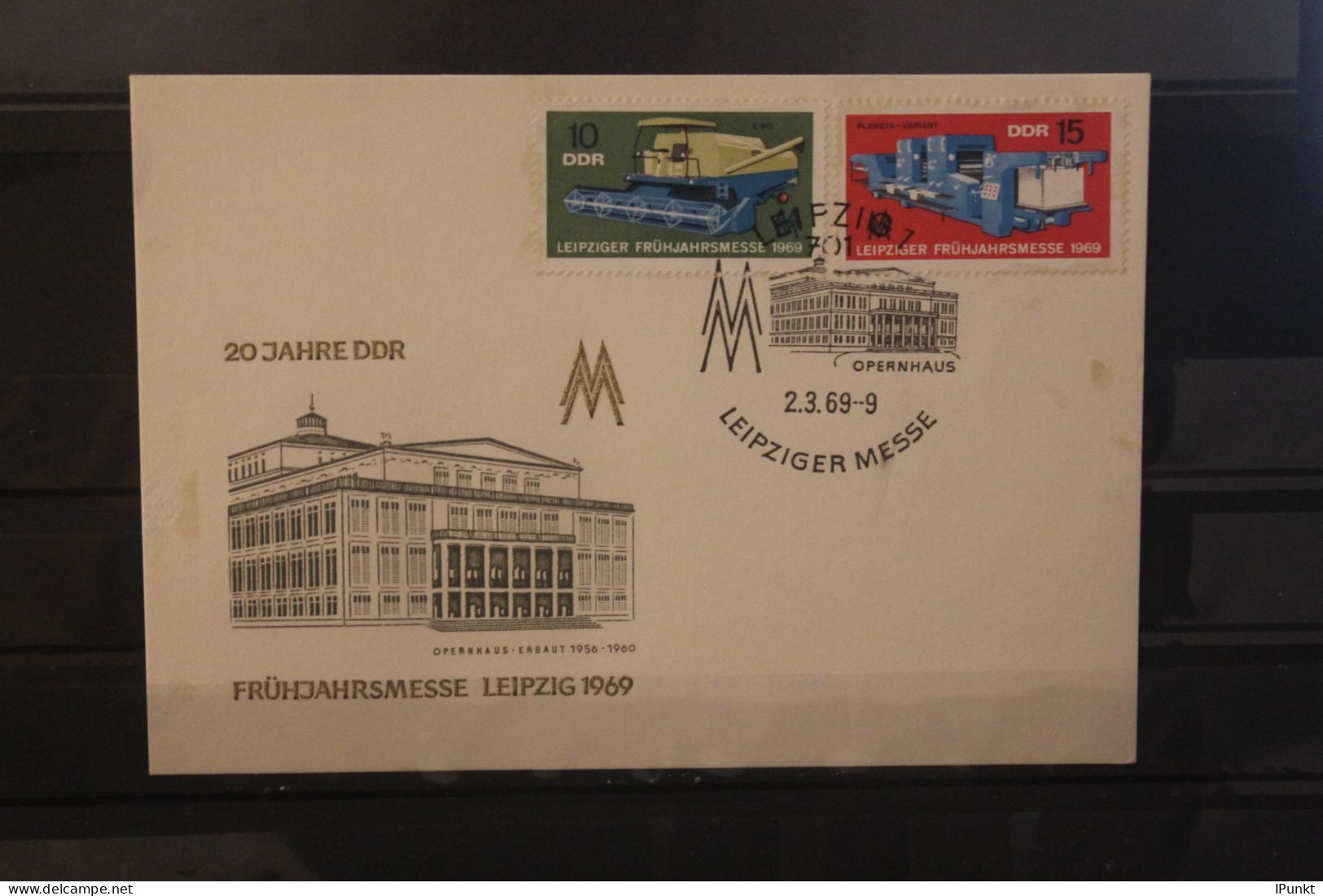 DDR 1969;  Leipziger Frühjahrsmesse 1969, Messekarte; MiNr. 1448-49 - Sobres - Usados