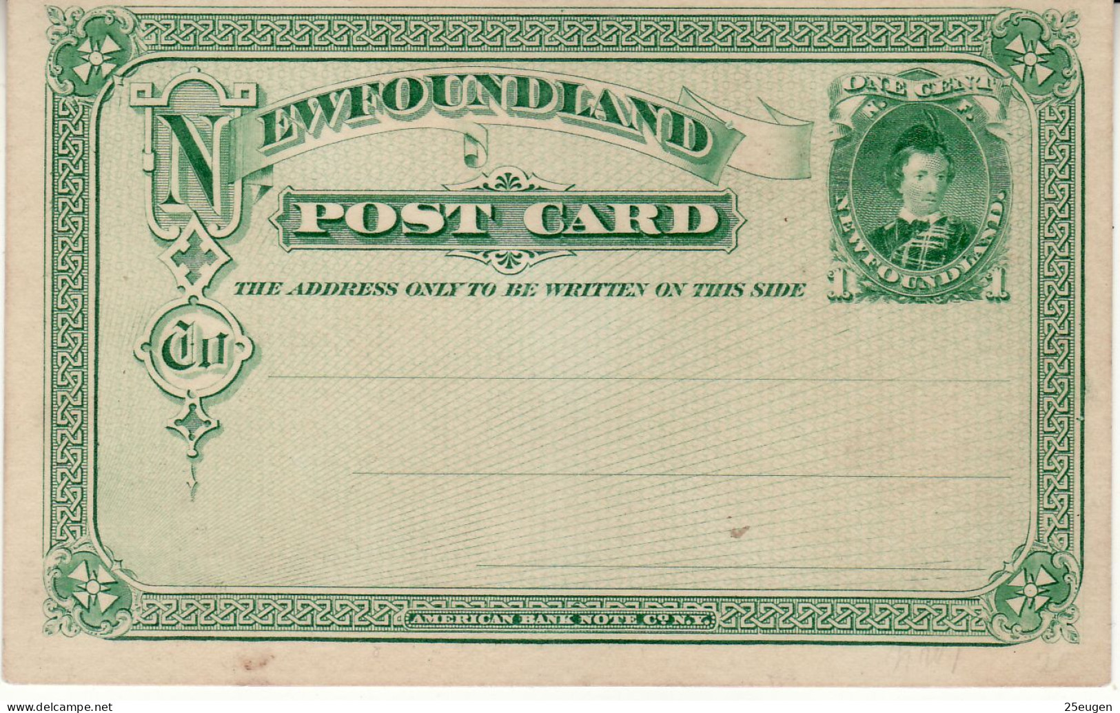 NEWFOUNDLAND 1880 POSTCARD (*) - Entiers Postaux