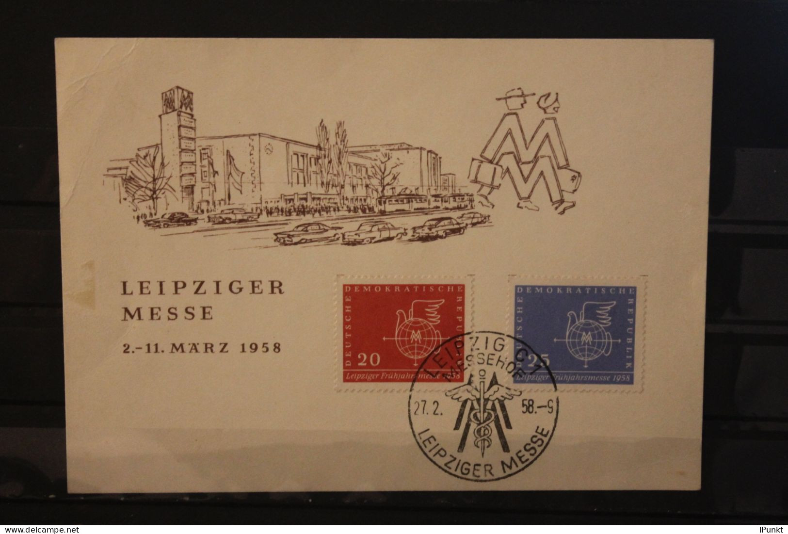 DDR 1958;  Leipziger Frühjahrsmesse 1958, Messekarte; MiNr. 618-19 - Enveloppes - Oblitérées