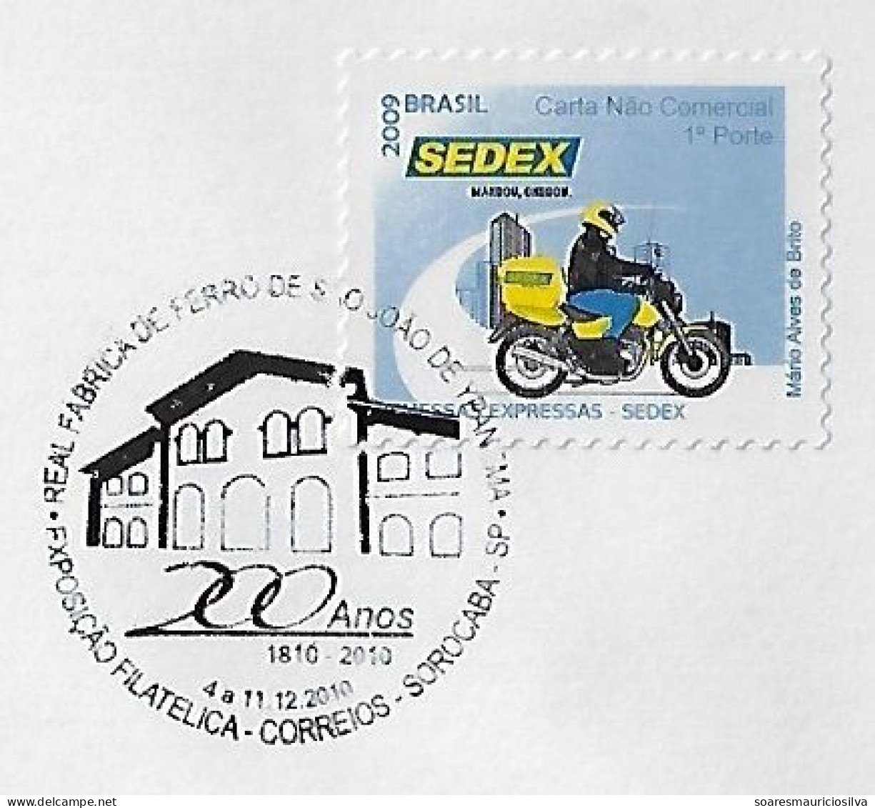 Brasil 2010 Cover Commemorative Cancel 200 Years Of The Royal Iron Factory Of São João Do Ipanema In Sorocaba - Lettres & Documents