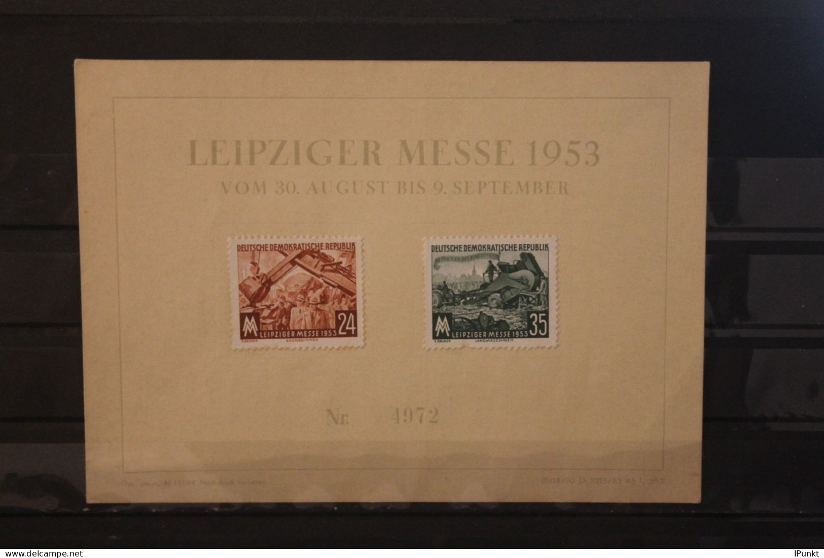 DDR 1953;  Leipziger Herbstmesse 1953, Messekarte; MiNr. 380-81 - Buste - Usati