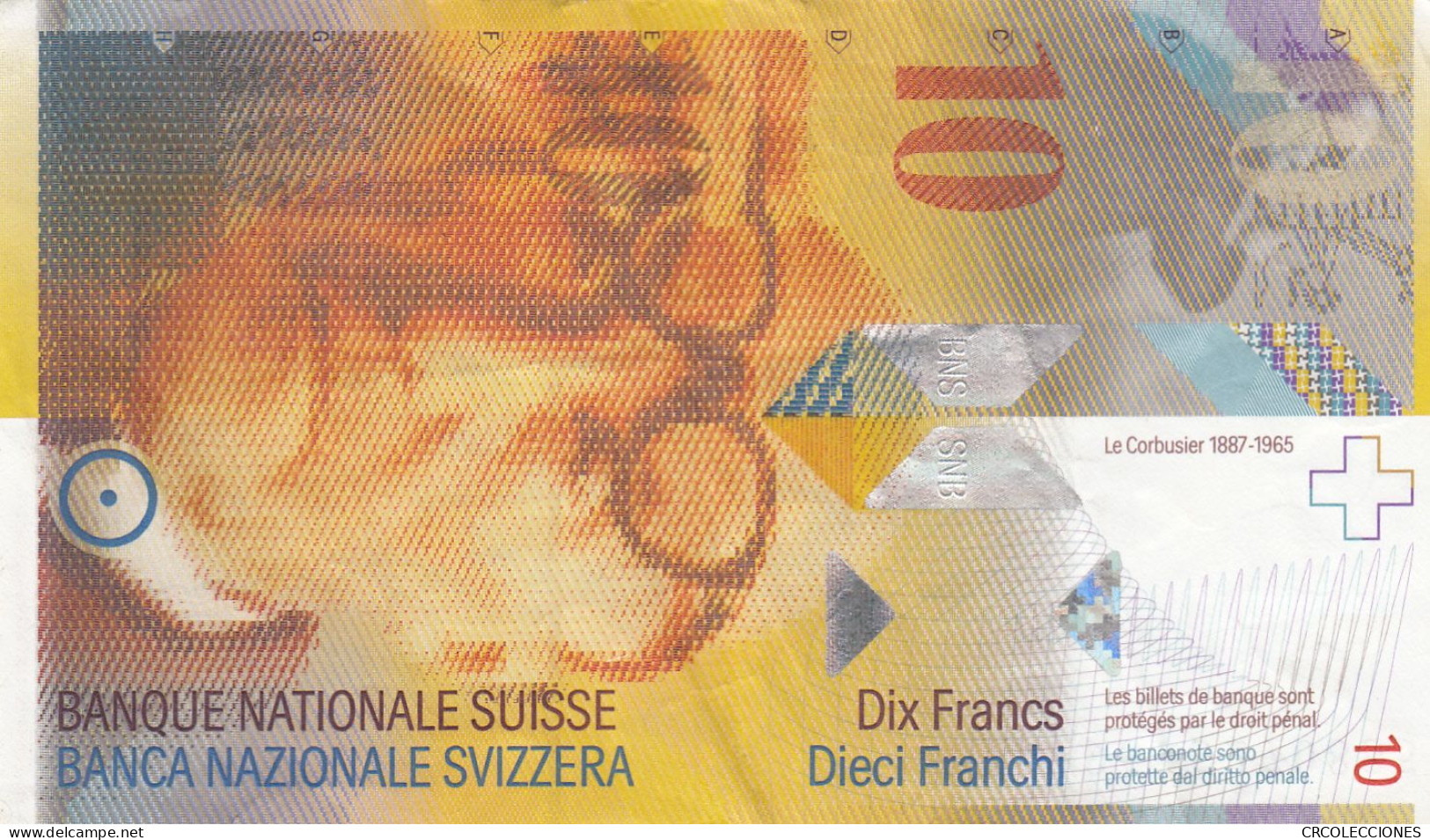 CRBX0219 BILLETE SUIZA 10 FRANCOS MBC - Switzerland