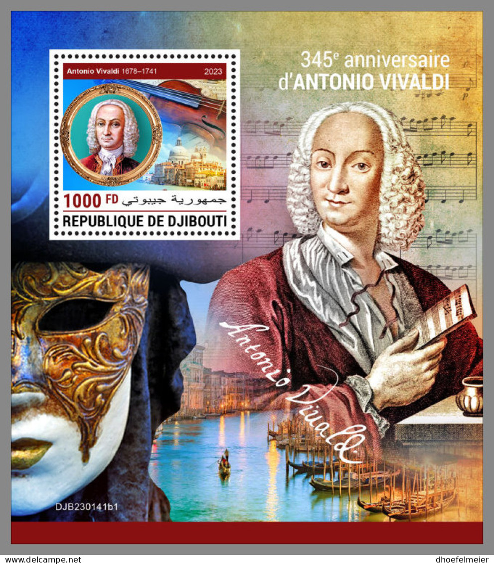 DJIBOUTI 2023 MNH Antonio Vivaldi Composer Komponist Compositeur S/S I - IMPERFORATED - DHQ2332 - Musique