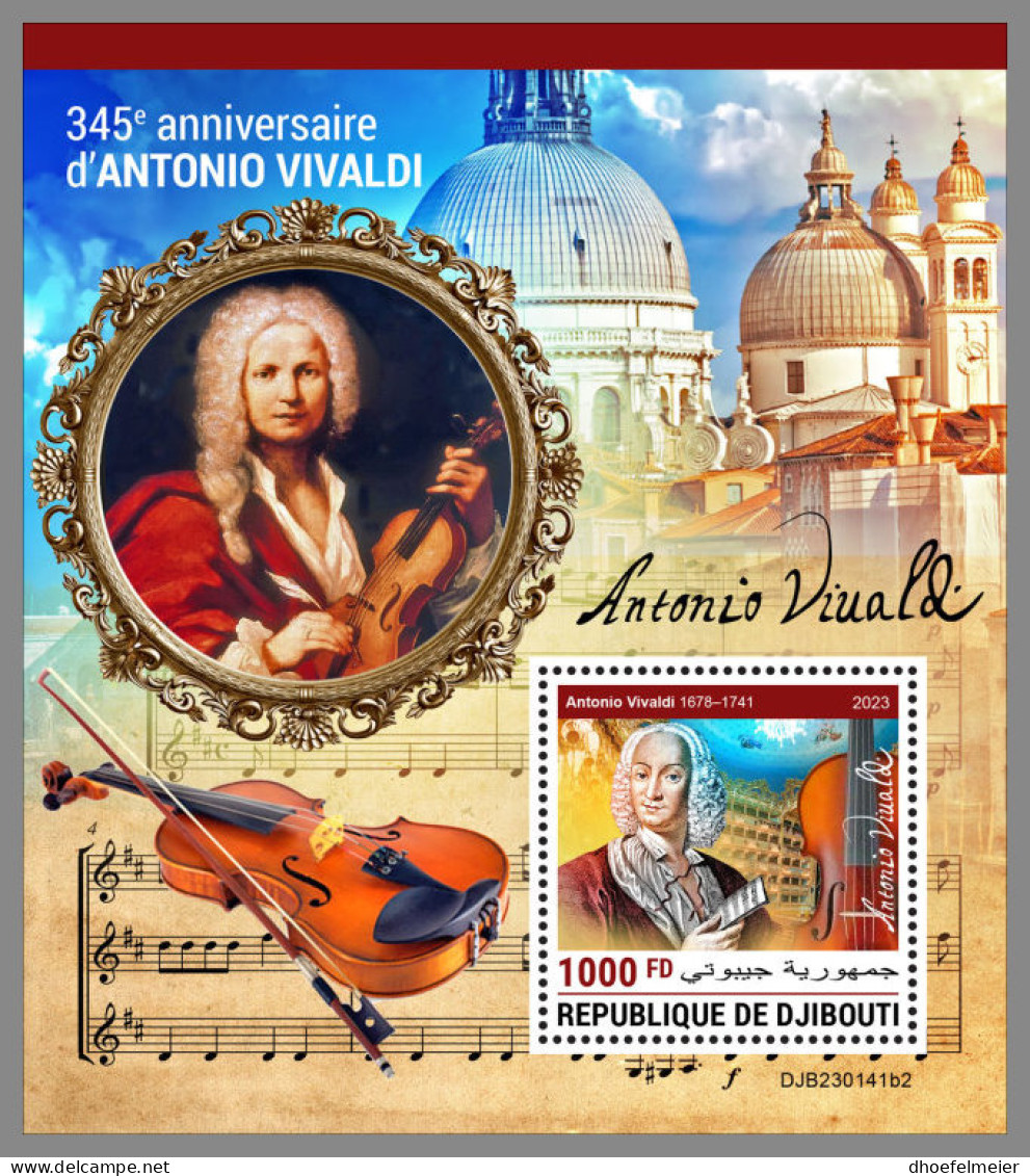 DJIBOUTI 2023 MNH Antonio Vivaldi Composer Komponist Compositeur S/S II - IMPERFORATED - DHQ2332 - Musique