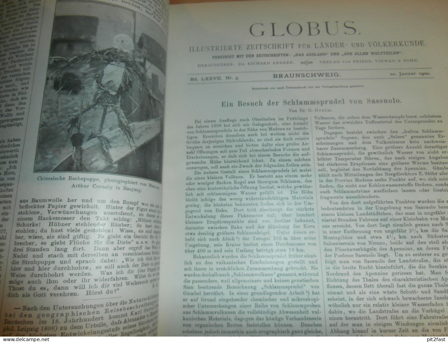 Völkerkunde Januar bis Juni 1900 gebundene GLOBUS Zeitschriften , Expedition , Kolonie , Reise , Berichte , Etnologie !