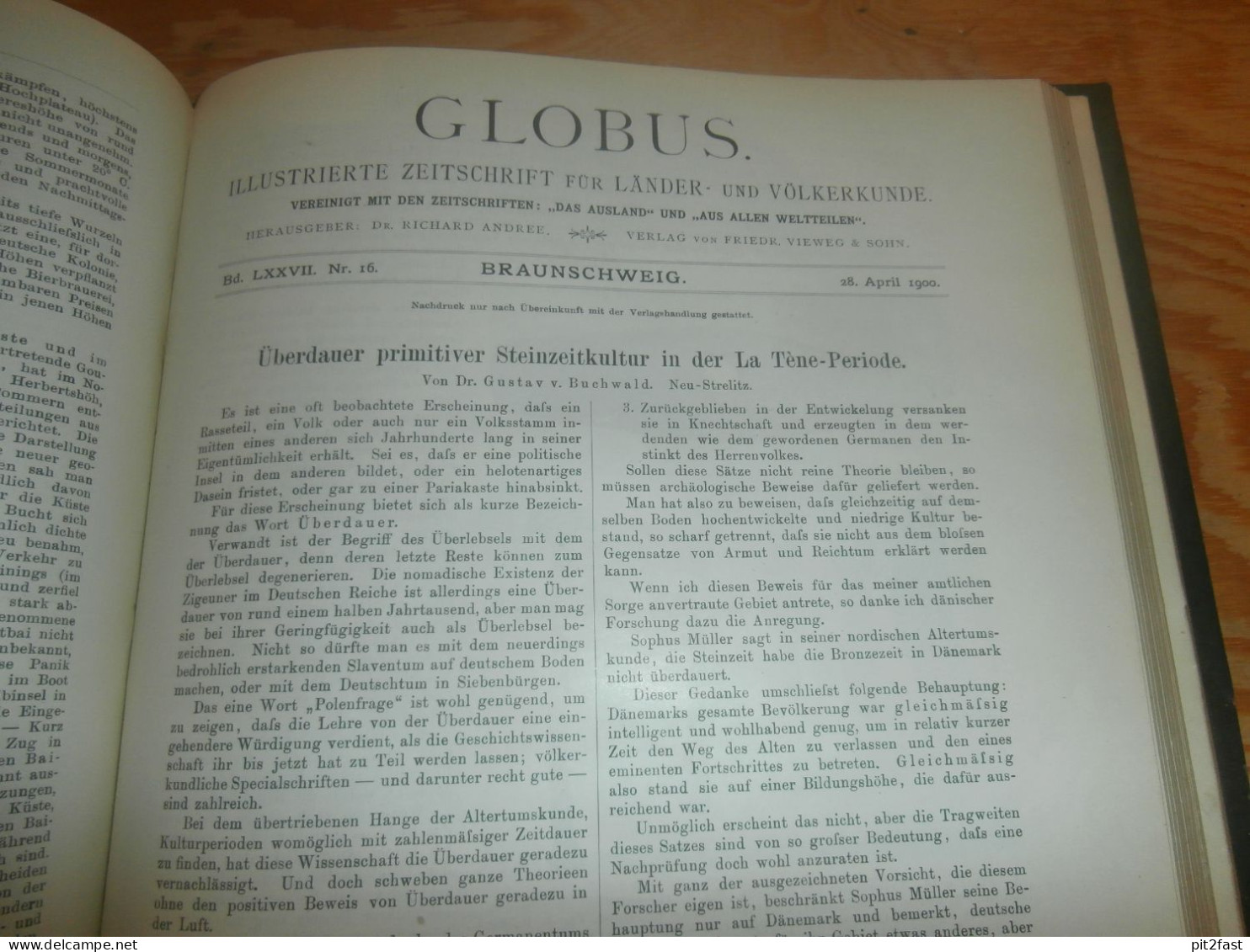 Völkerkunde Januar bis Juni 1900 gebundene GLOBUS Zeitschriften , Expedition , Kolonie , Reise , Berichte , Etnologie !