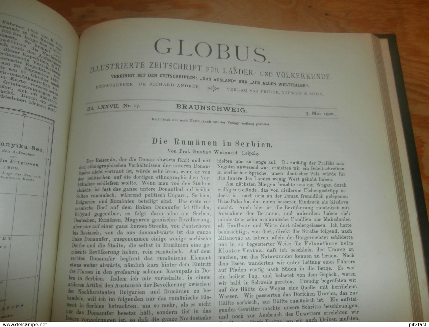 Völkerkunde Januar bis Juni 1900 gebundene GLOBUS Zeitschriften , Expedition , Kolonie , Reise , Berichte , Etnologie !