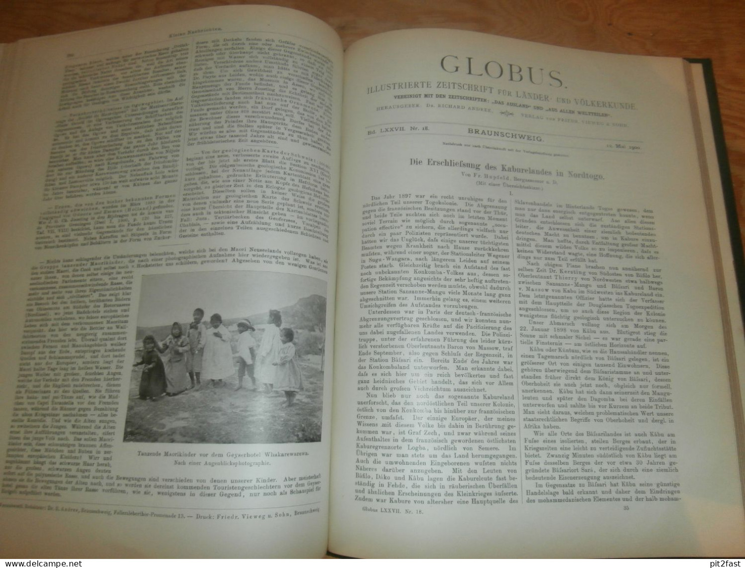 Völkerkunde Januar bis Juni 1900 gebundene GLOBUS Zeitschriften , Expedition , Kolonie , Reise , Berichte , Etnologie !