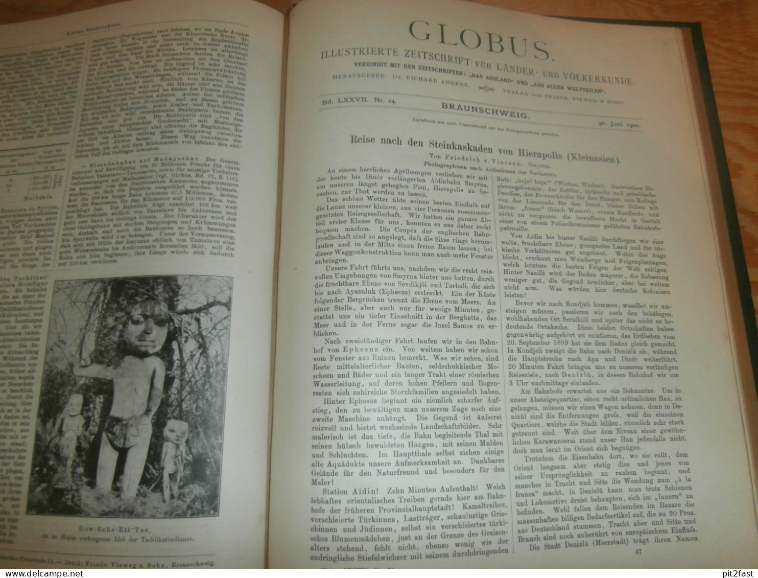 Völkerkunde Januar bis Juni 1900 gebundene GLOBUS Zeitschriften , Expedition , Kolonie , Reise , Berichte , Etnologie !