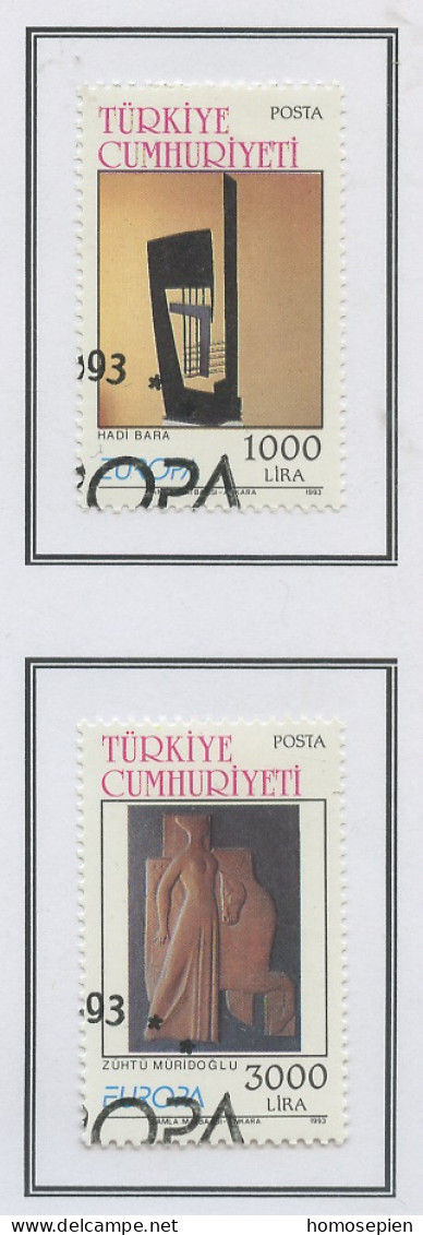 Turquie - Türkei - Turkey 1993 Y&T N°2732 à 2733 - Michel N°2984 à 2985 (o) - EUROPA - Gebraucht