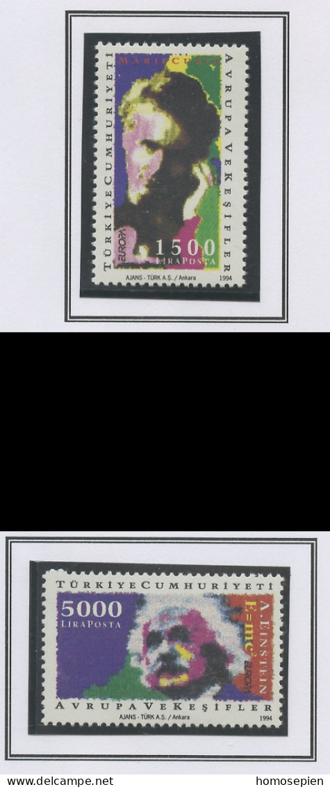 Turquie - Türkei - Turkey 1994 Y&T N°2765 à 2766 - Michel N°3017 à 3018 *** - EUROPA - Neufs