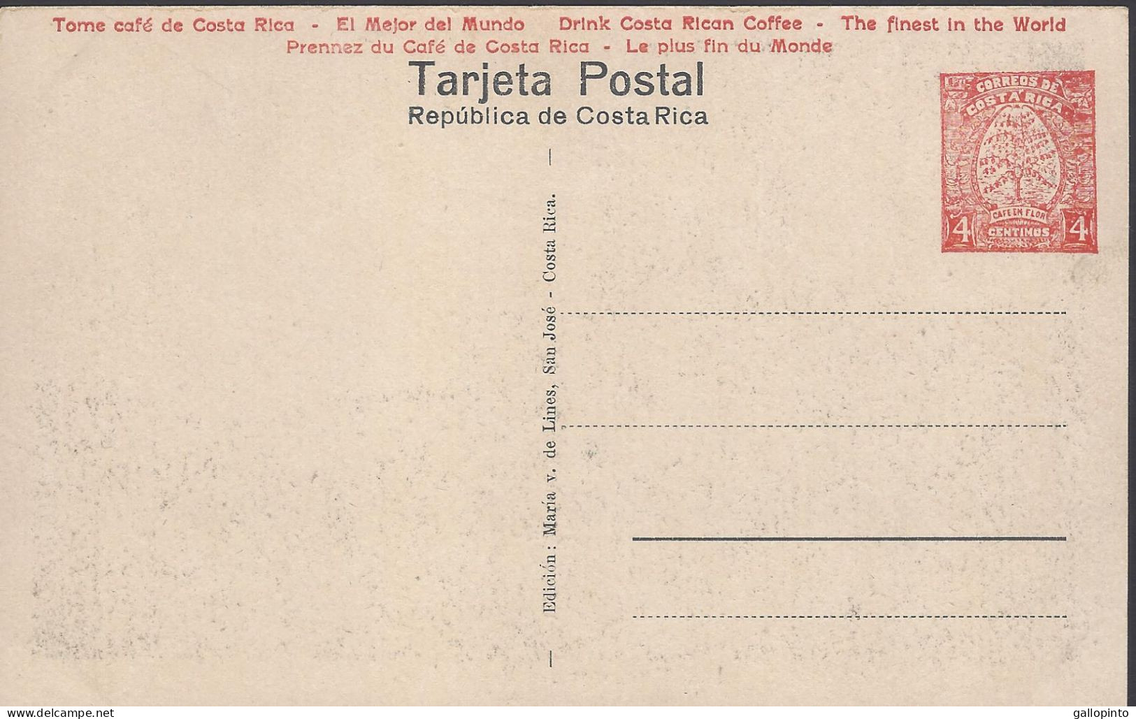 Costa Rica Canalias Postal Stationery 1923 No. 2 Los 5 Cráteres Del Volcán Irazú Cartago - Costa Rica