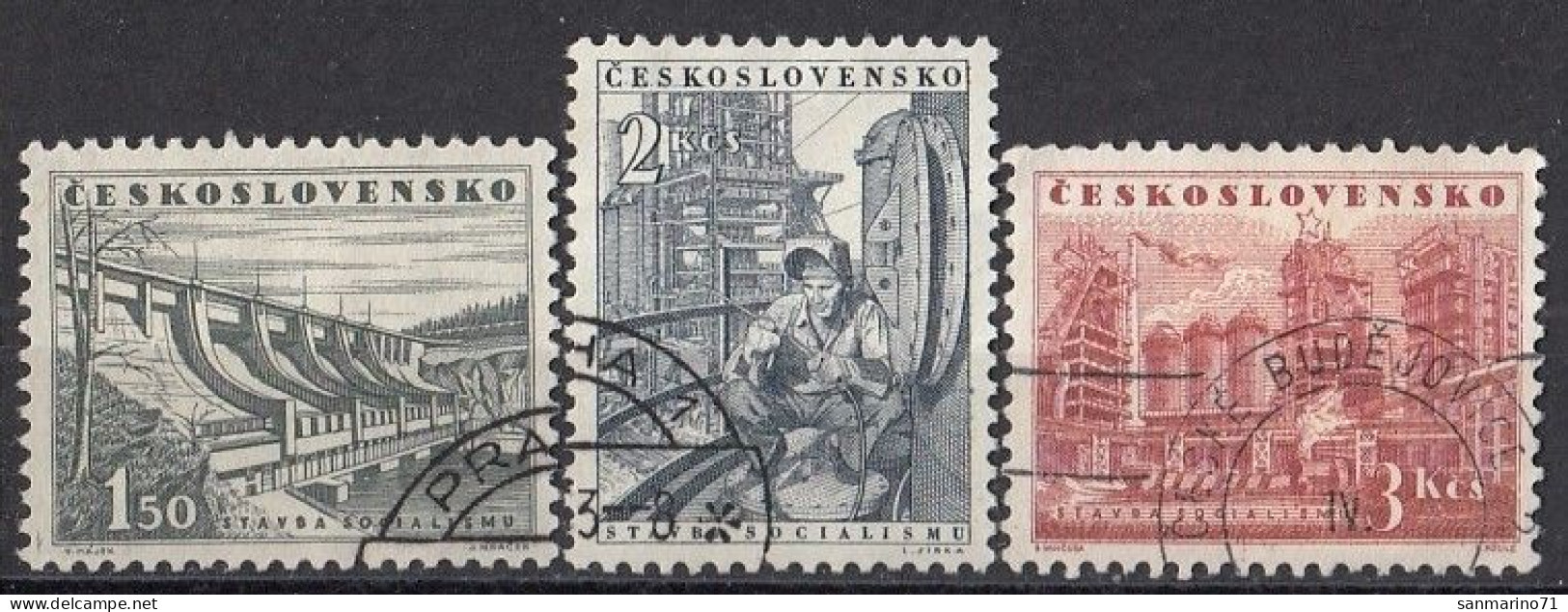 CZECHOSLOVAKIA 803-805,used,falc Hinged - Usines & Industries