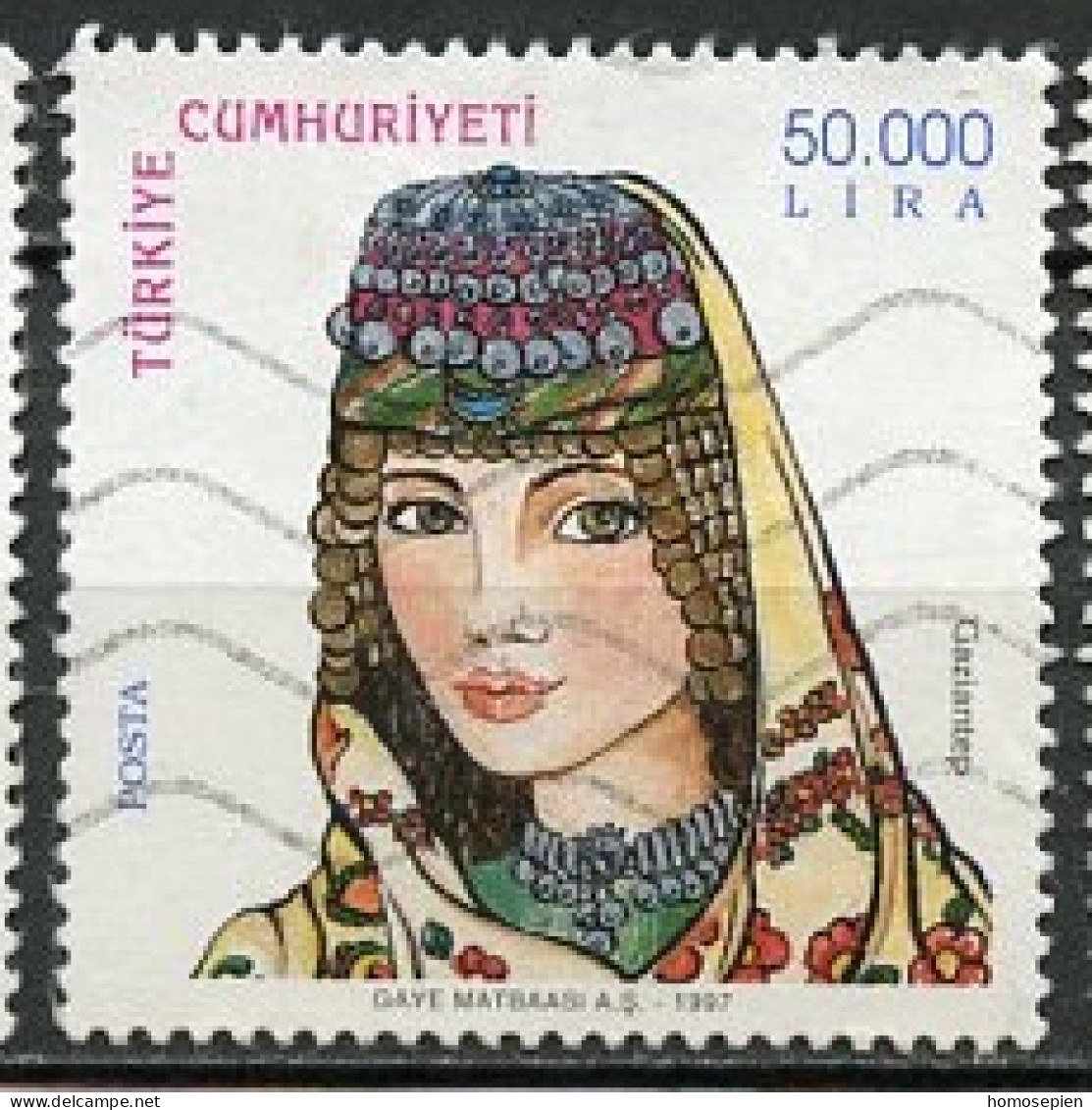 Turquie - Türkei - Turkey 1997 Y&T N°2869 - Michel N°3133 (o) - 50000l Coiffure De Gaziantep - Used Stamps