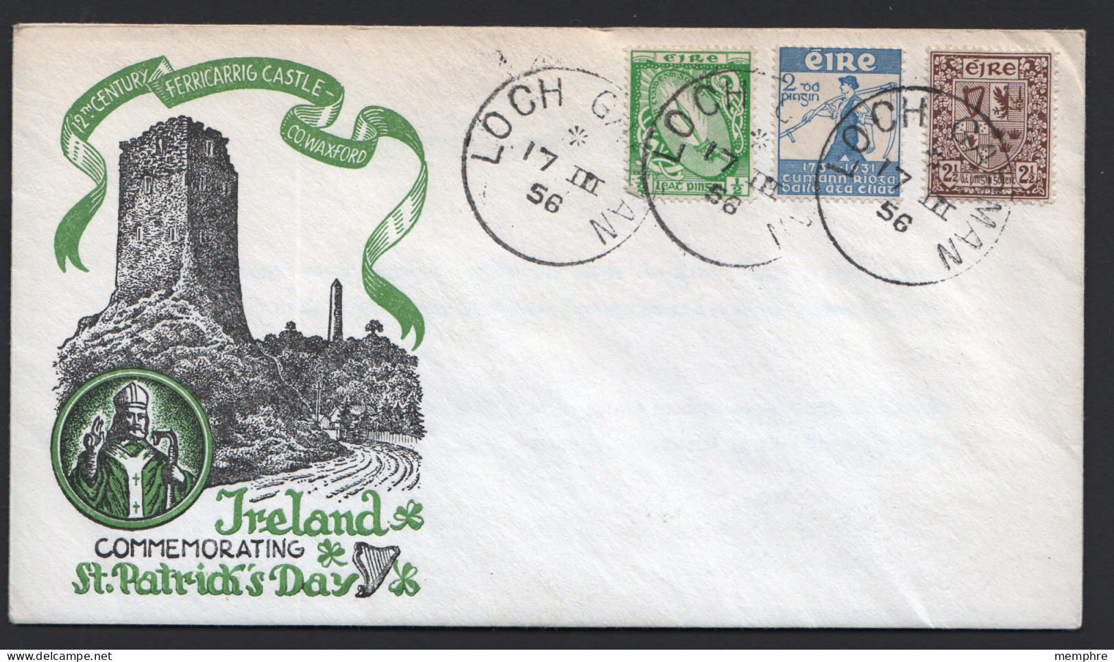 1954  St Patrick's Day  Souvenir Unaddressed Cover From  Irish Cachet Covers New York - Lettres & Documents