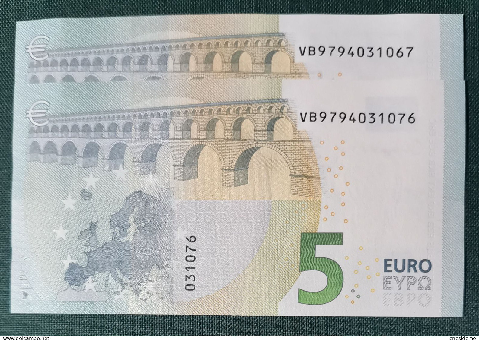 5 EURO SPAIN 2013 LAGARDE V014J6 VB LAST POSITION SC FDS CORRELATIVE COUPLE RADAR 2 UNCIRCULATED PERFECT - 5 Euro