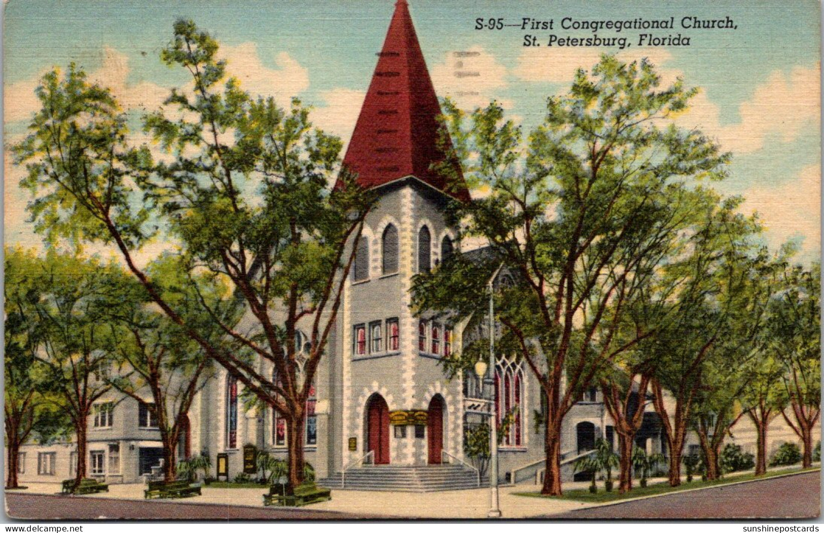 Florida St Petersburg First Congregational Church 1955 Curteich - St Petersburg